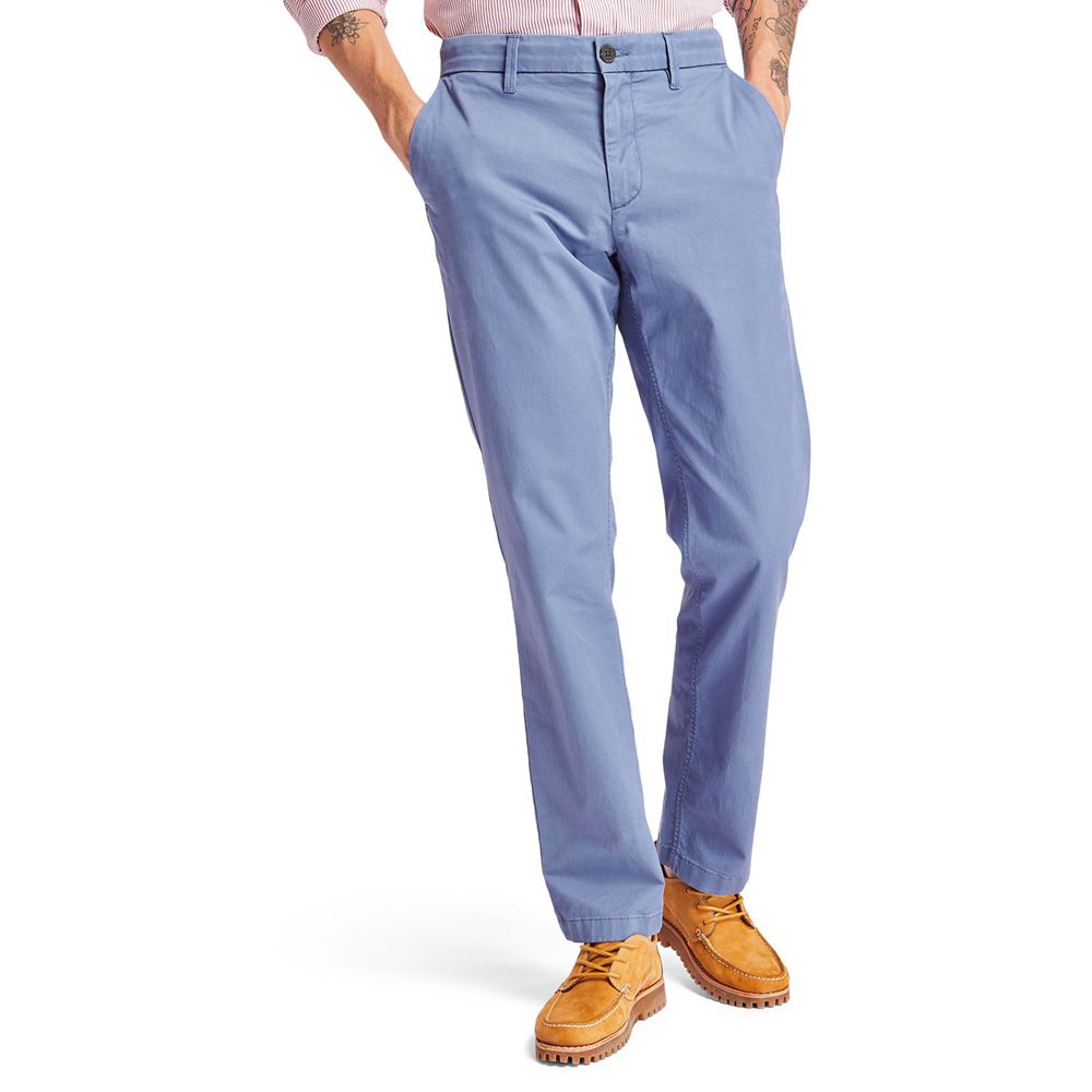 Pantalones Timberland Argentina Hombre - Squam Lake Straight Fit Stretch Chino - Azules - PTFHCQ-165